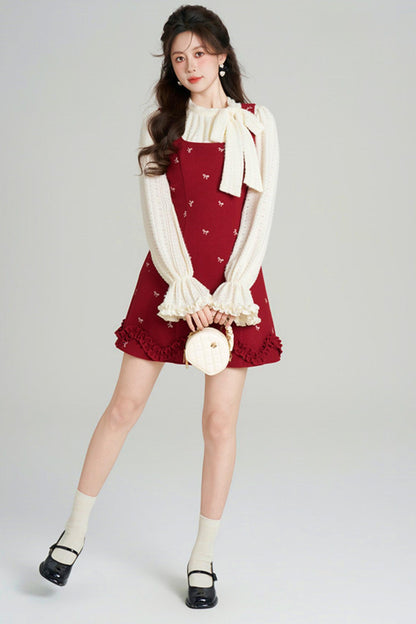 Sweet Red Vest Dress + Tops