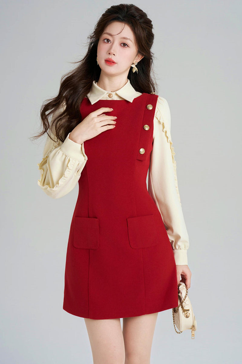 French Retro A-line Dress + Top