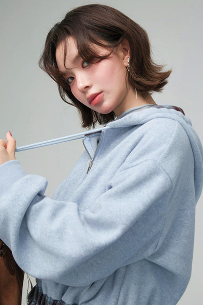 Check Hooded Hoodie + Loose Pants
