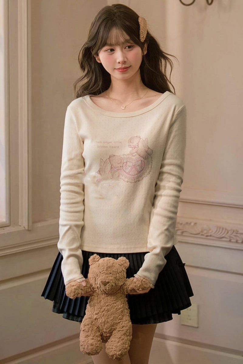 Lace Patchwork Angel Bear Top