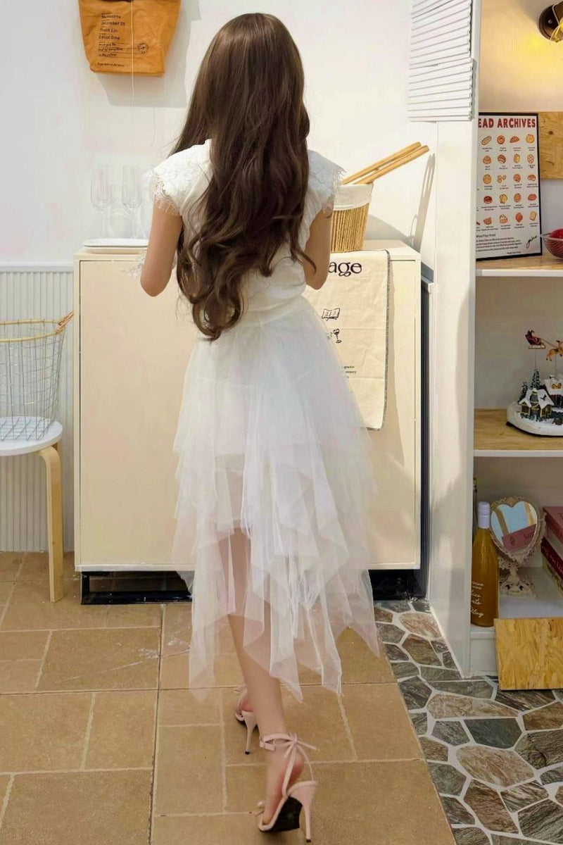 Fairy Lace Feather Top + Skirt