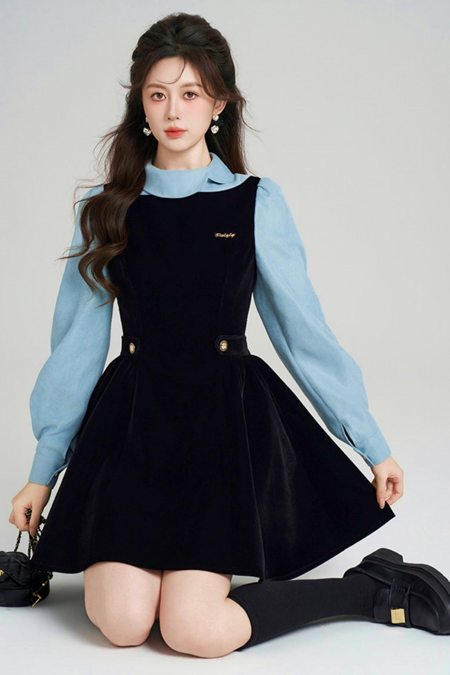 Spliced Velvet Hepburn Dress