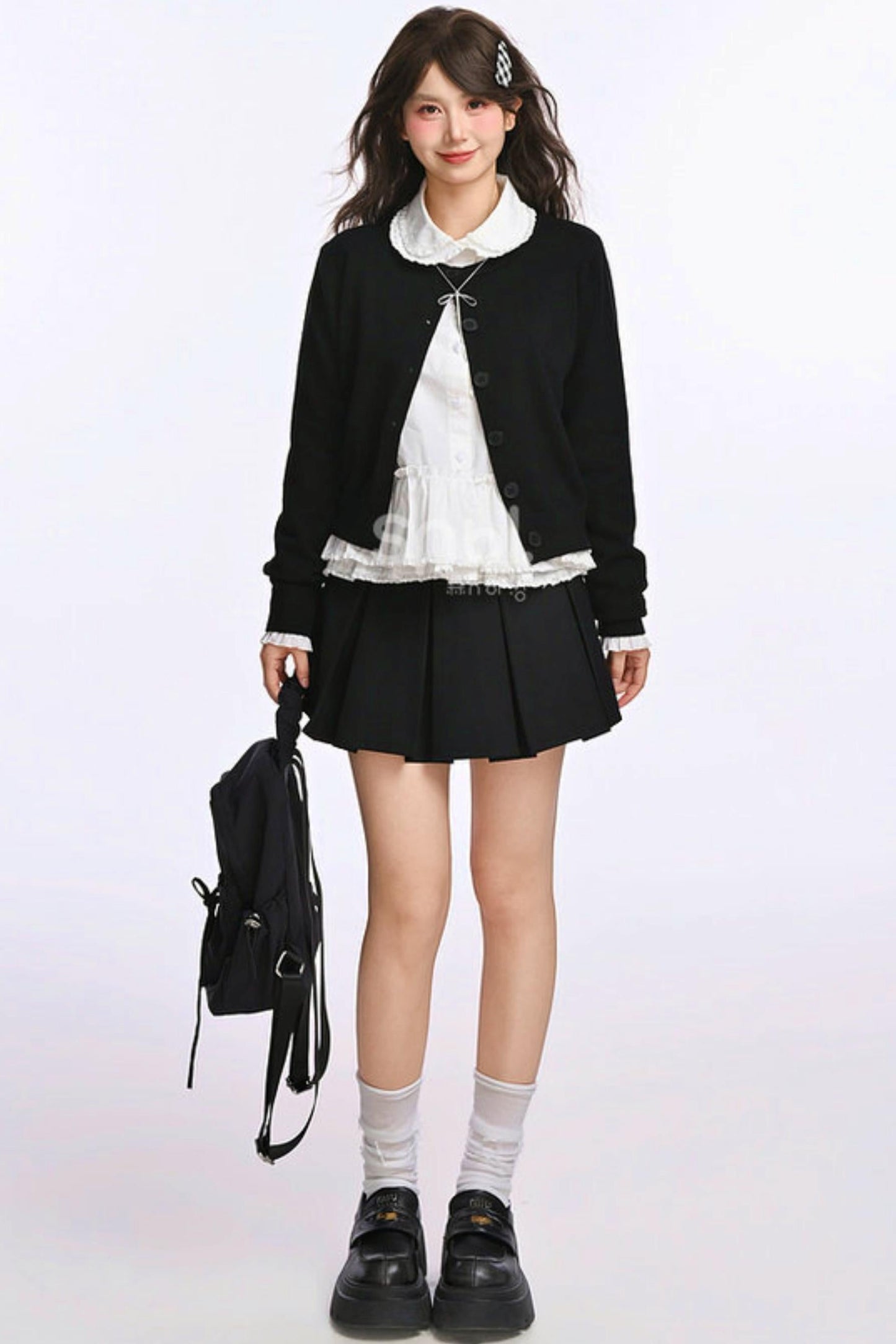 Double Layer Lace Doll Collar Blouse