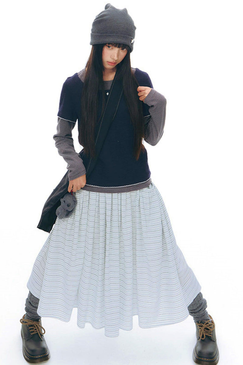 Contrast Color Layered Top