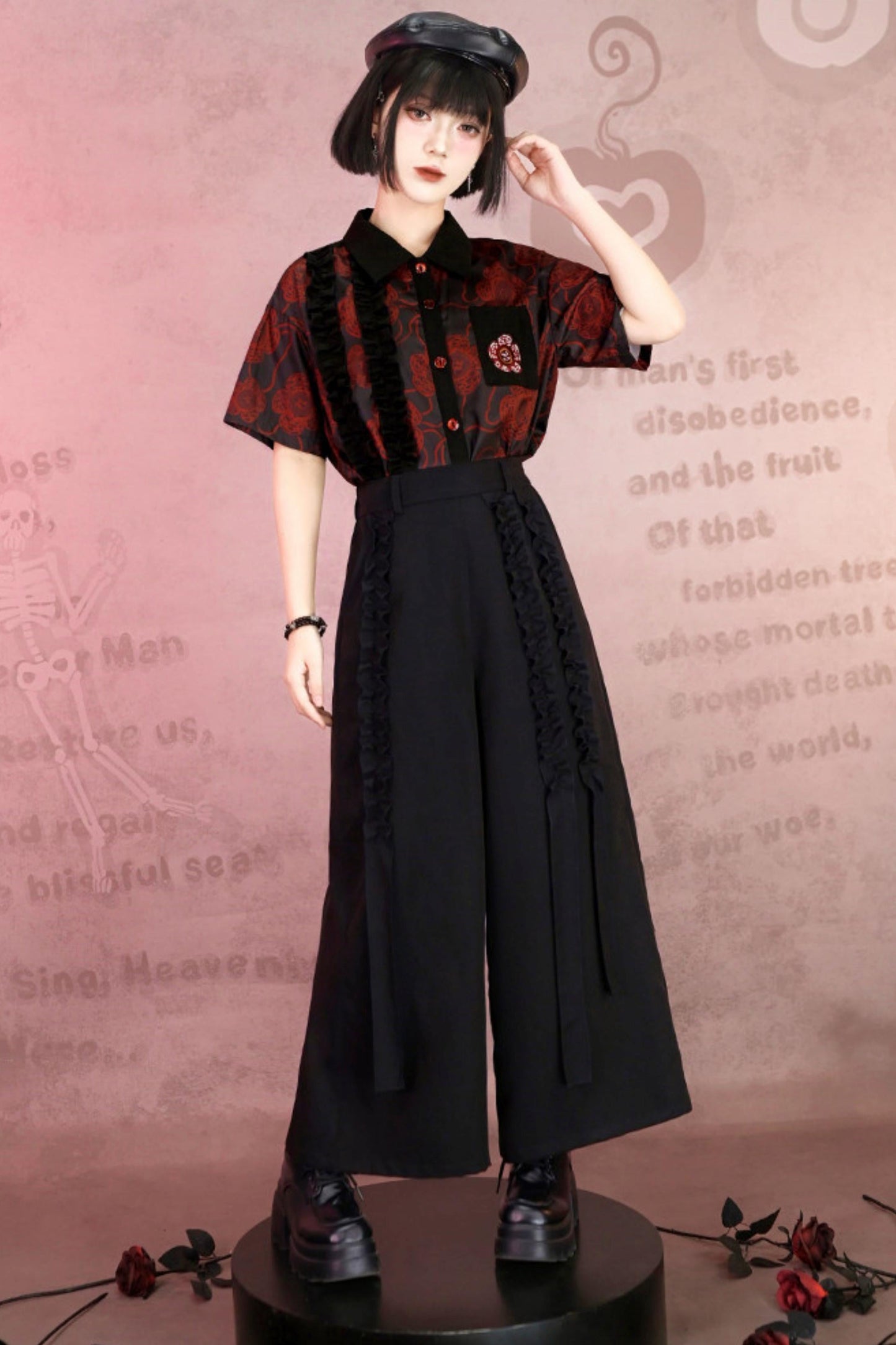 Color Blocked Lace Blouse
