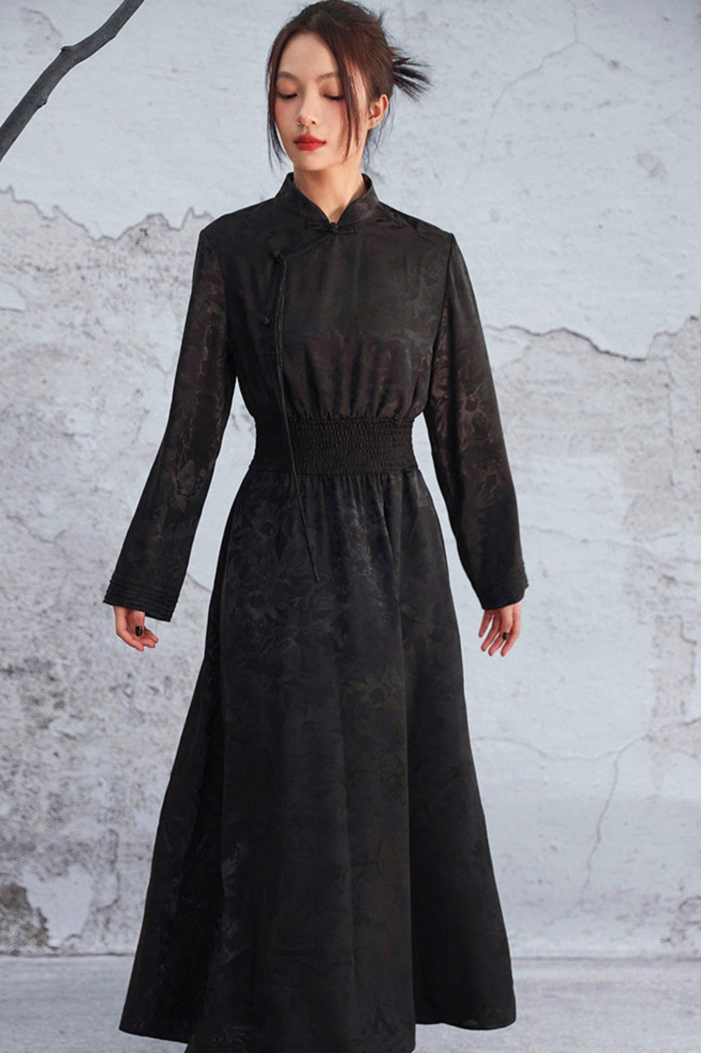 Jacquard Waist Cinched Dress