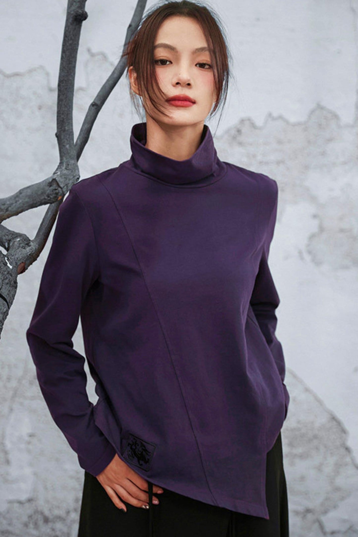 Mode Purple Turtleneck Top