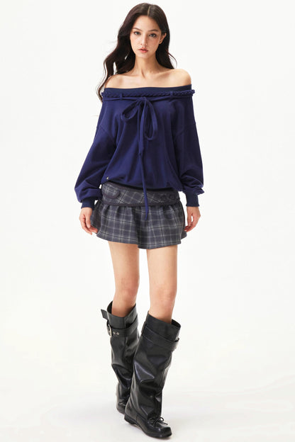 Retro Hand Knit One Shoulder Top