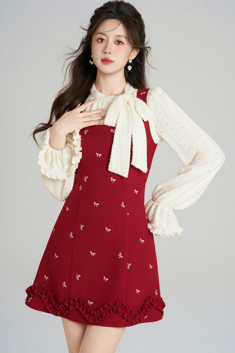 Sweet Red Vest Dress + Tops