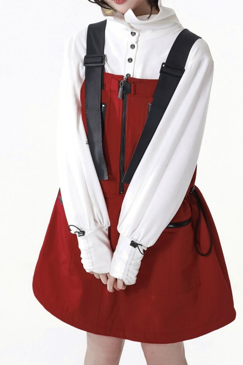 Fleece Jacket + Suspender Skirt + Pants + Shirt