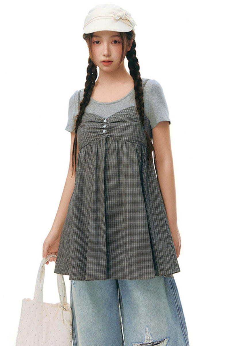 Fake Two-piece Cotton Top