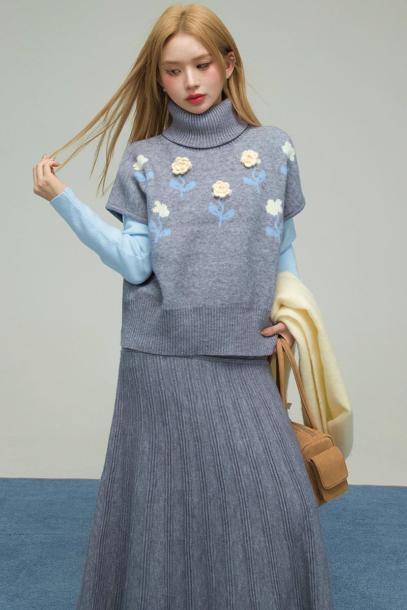 Knit Top + Inner Top + Skirt