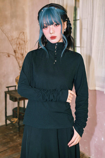 Double Structure Turtleneck Top