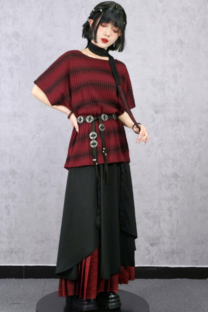 Striped Knit Batwing Sweater