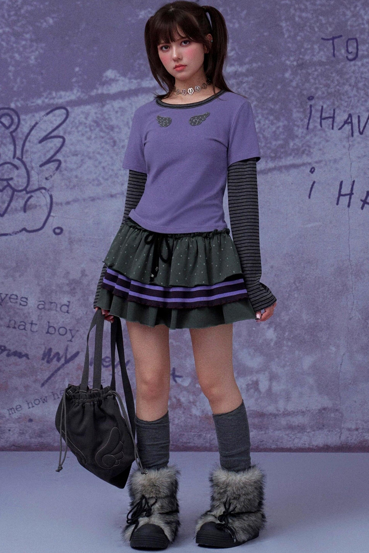 Sweet Black and Purple Tops
