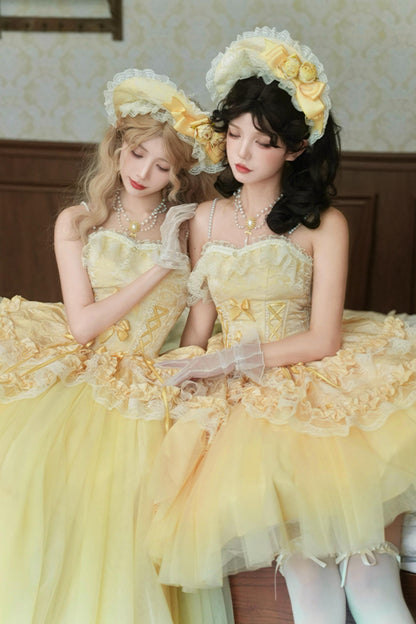 Flower Sweet Mesh Corset Lolita Set