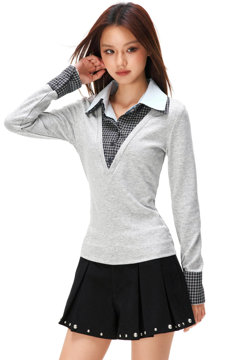 Retro Knit Patchwork Top