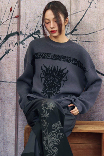 Dragon Shadow Knitted Sweater