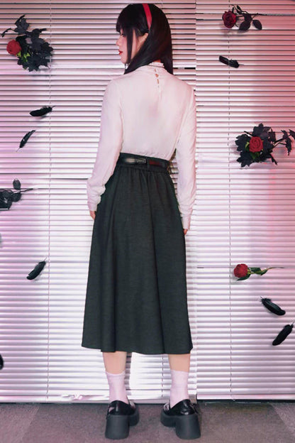 Bar Style Ruched High Neck Blouse