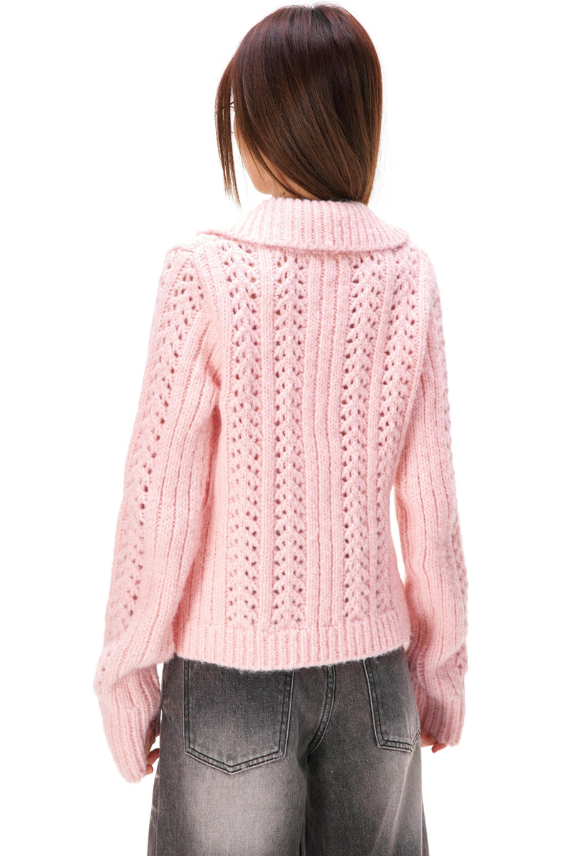 Y2k Hollow Out Knit Cardigan