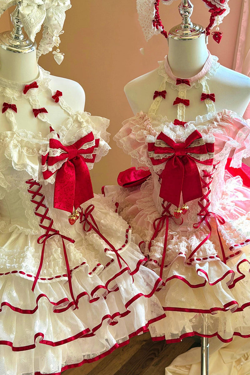 Cupid Strawberry Fairy Dress + Train Ribbon