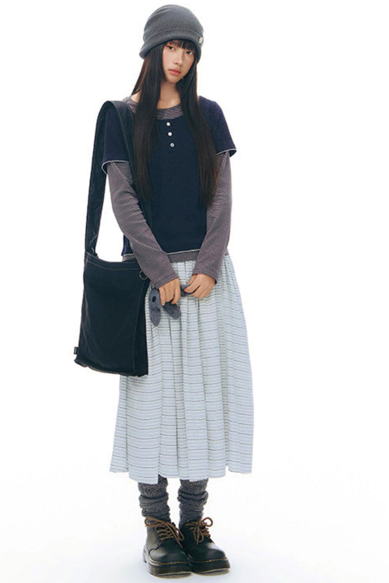 Contrast Color Layered Top