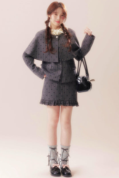 Sweet Retro Jacket + Shawl + Skirt + Knit Tops