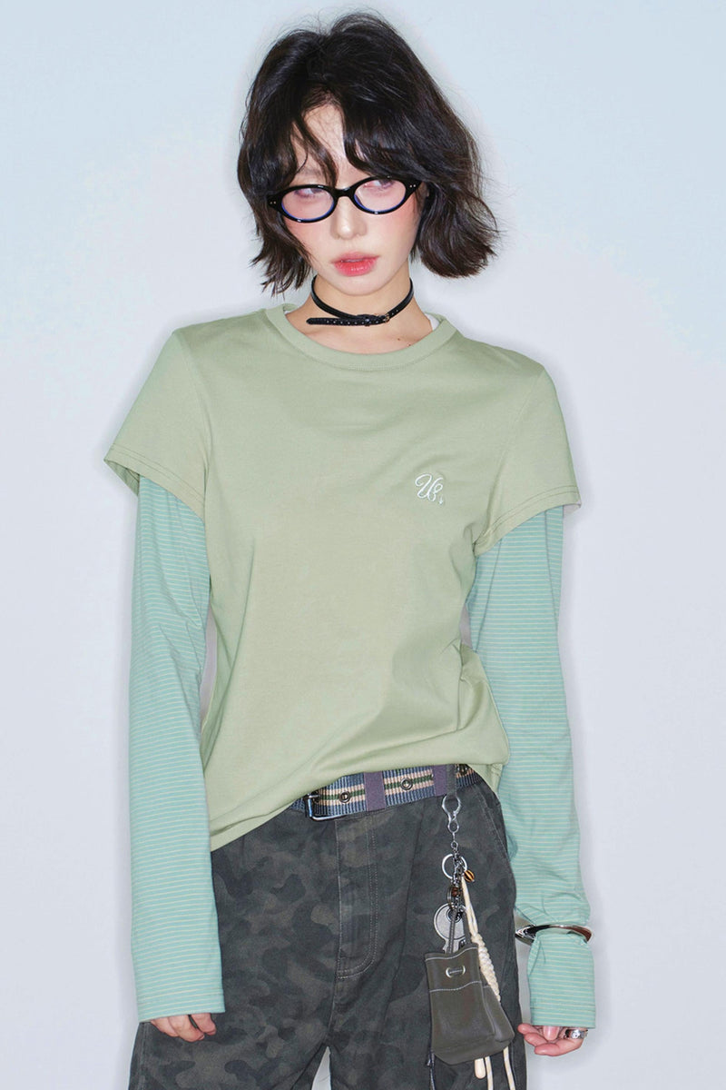 Color Blocked Long Sleeve Top