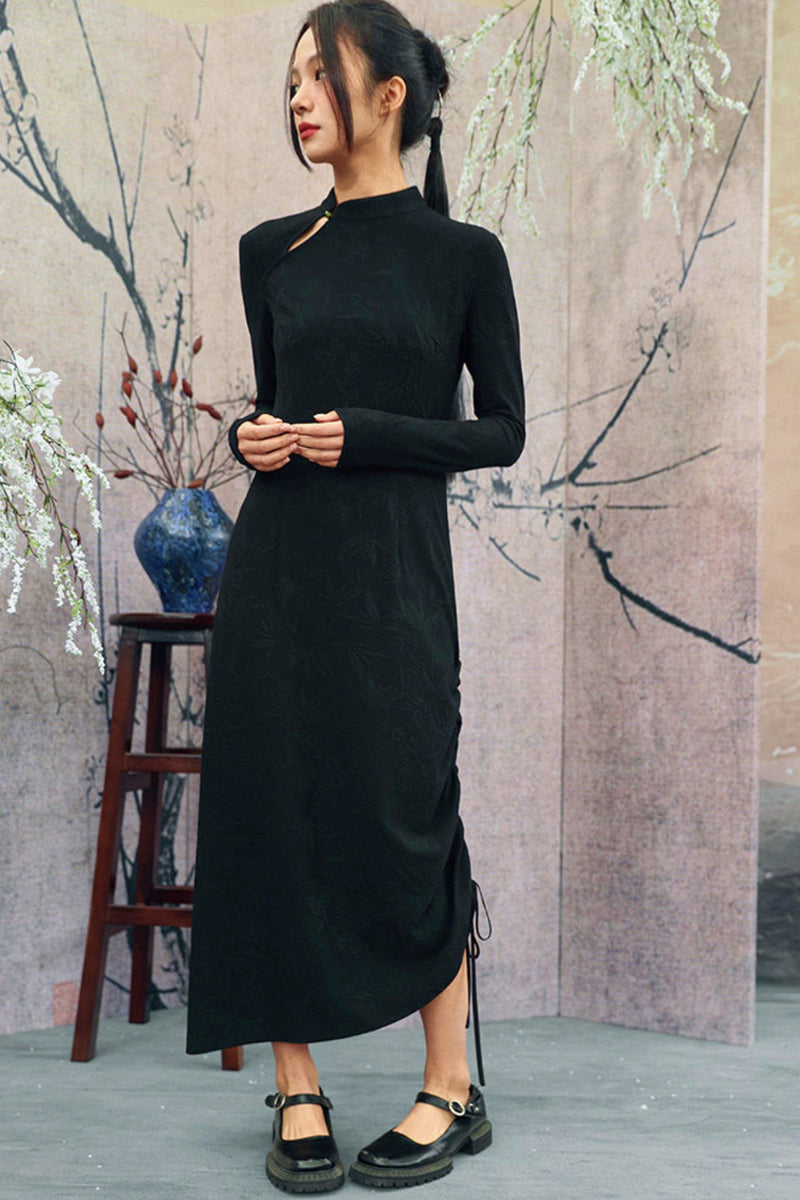 Drawstring Chinese-style Dress