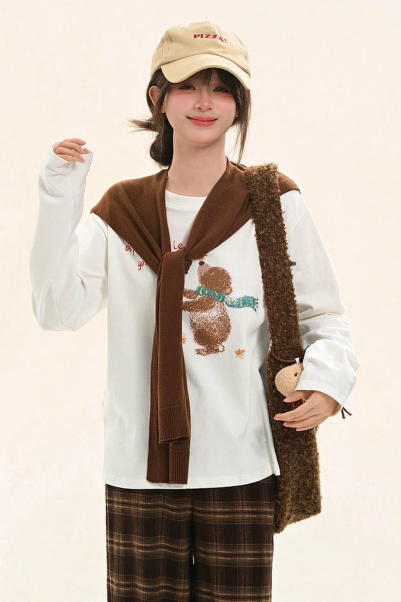 Sweet Bear Print Top