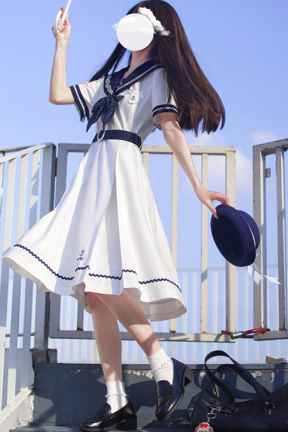 Summer Sea Sailor Dress + Ribbon Accessory