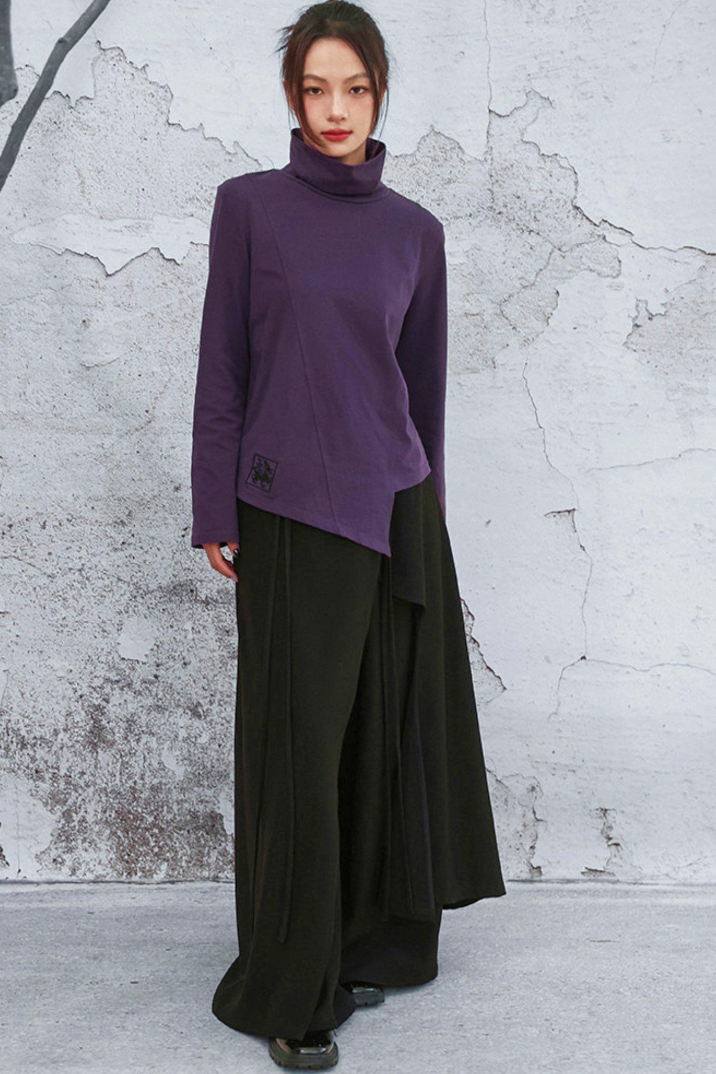 Mode Purple Turtleneck Top