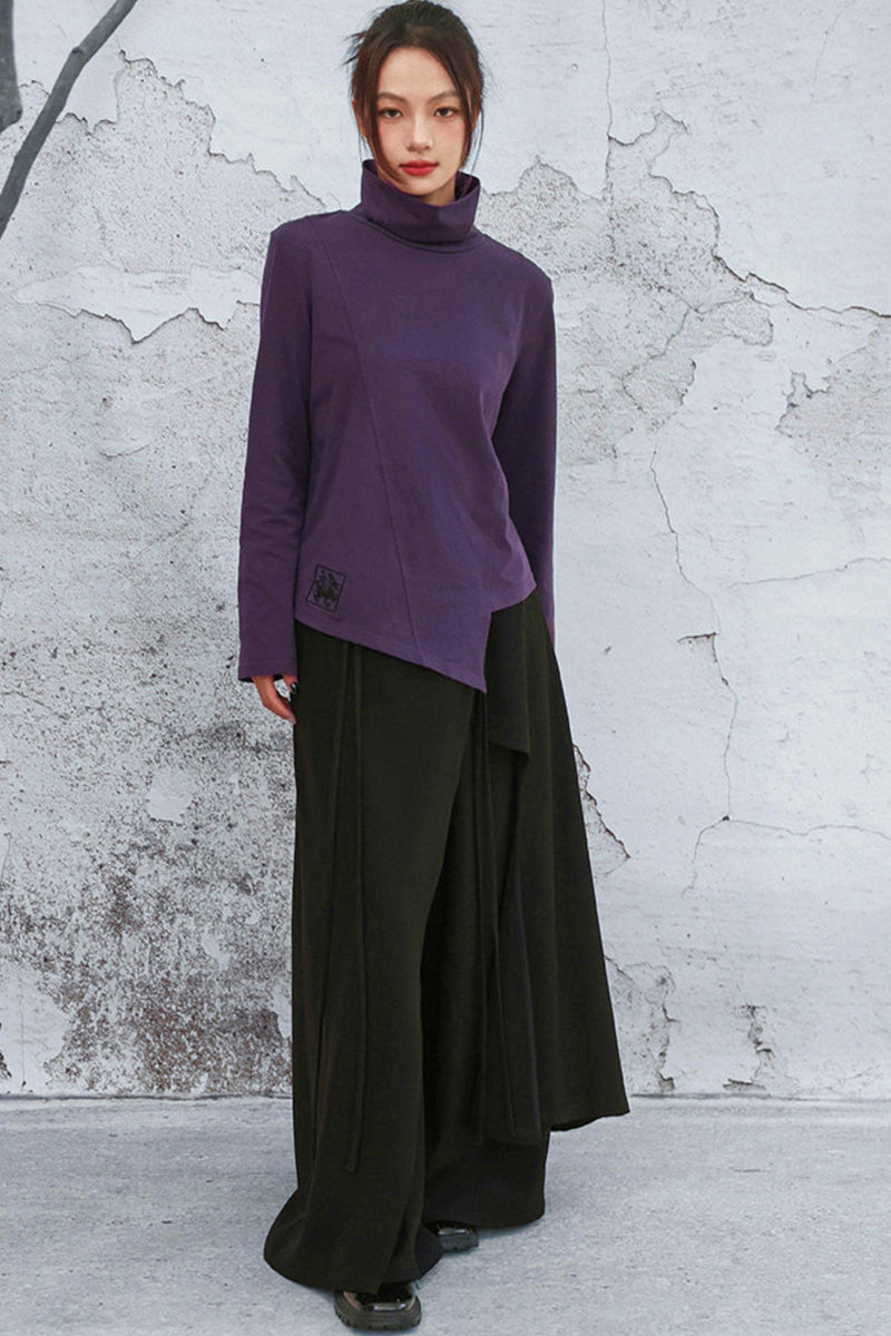 Mode Purple Turtleneck Top