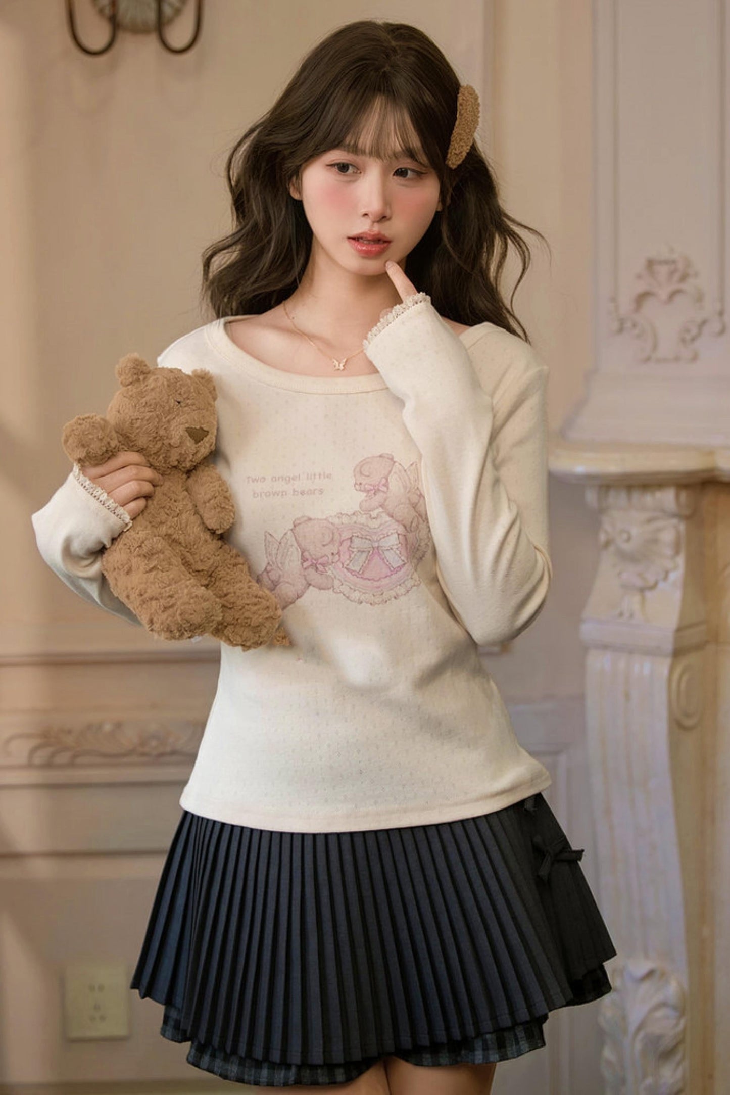 Lace Patchwork Angel Bear Top