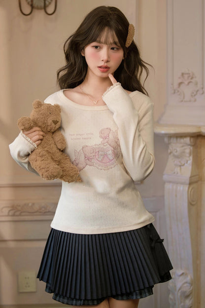 Lace Patchwork Angel Bear Top