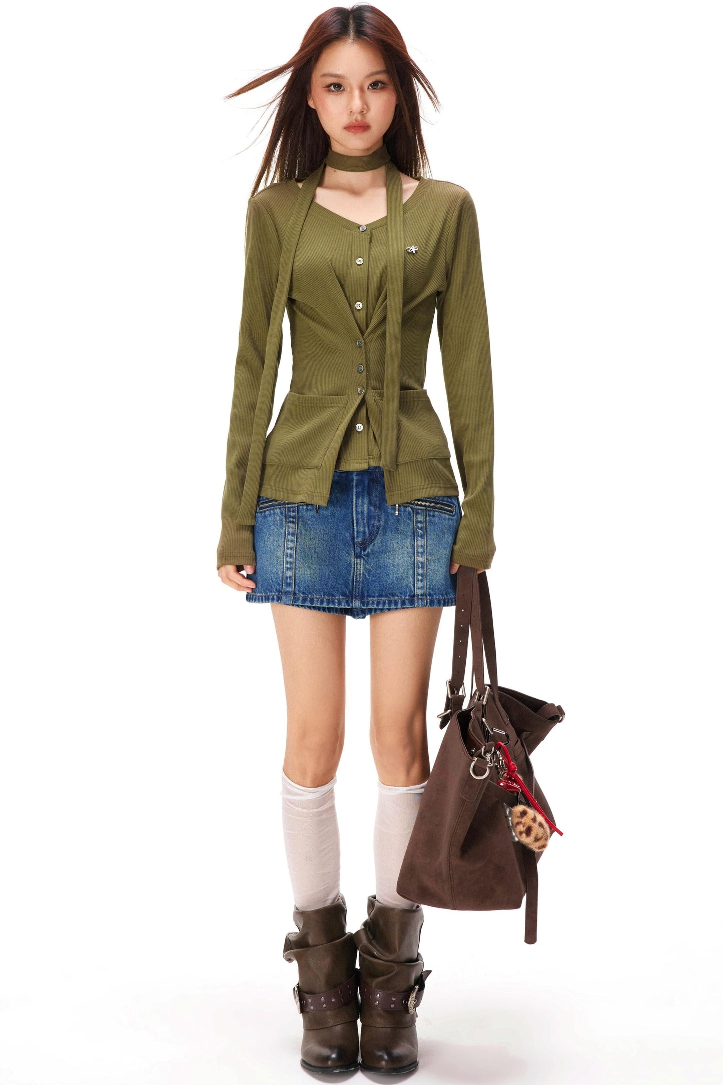 Fine Ribbed Knit Cardigan
