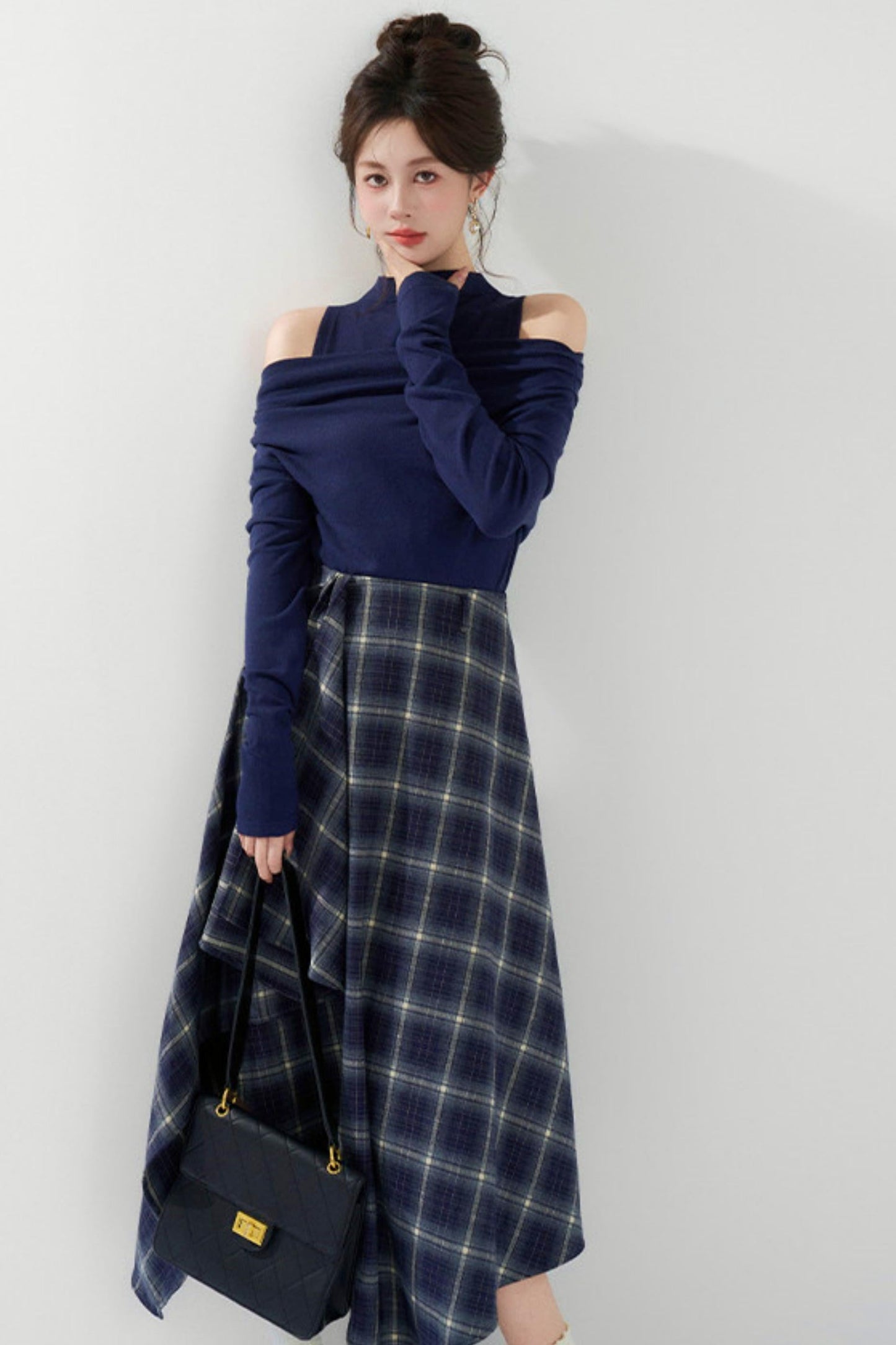 French Knit Off-shoulder Top