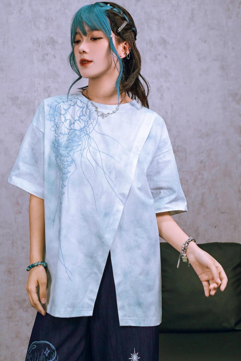 Blue Realm Tie-dye Top