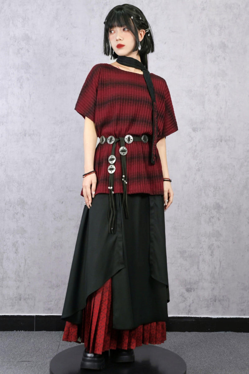 Striped Knit Batwing Sweater