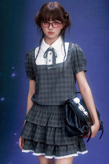 Plaid Tiered Dress