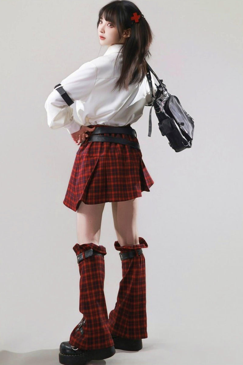 Leather Trim Shirt + Tie