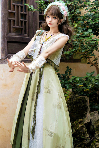Sweet Resort Style Lolita Sand Dress Set