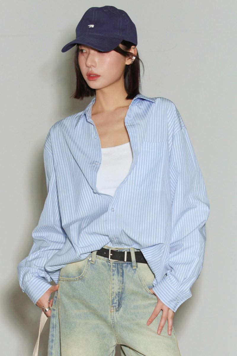 Gravity Blue Striped Shirt