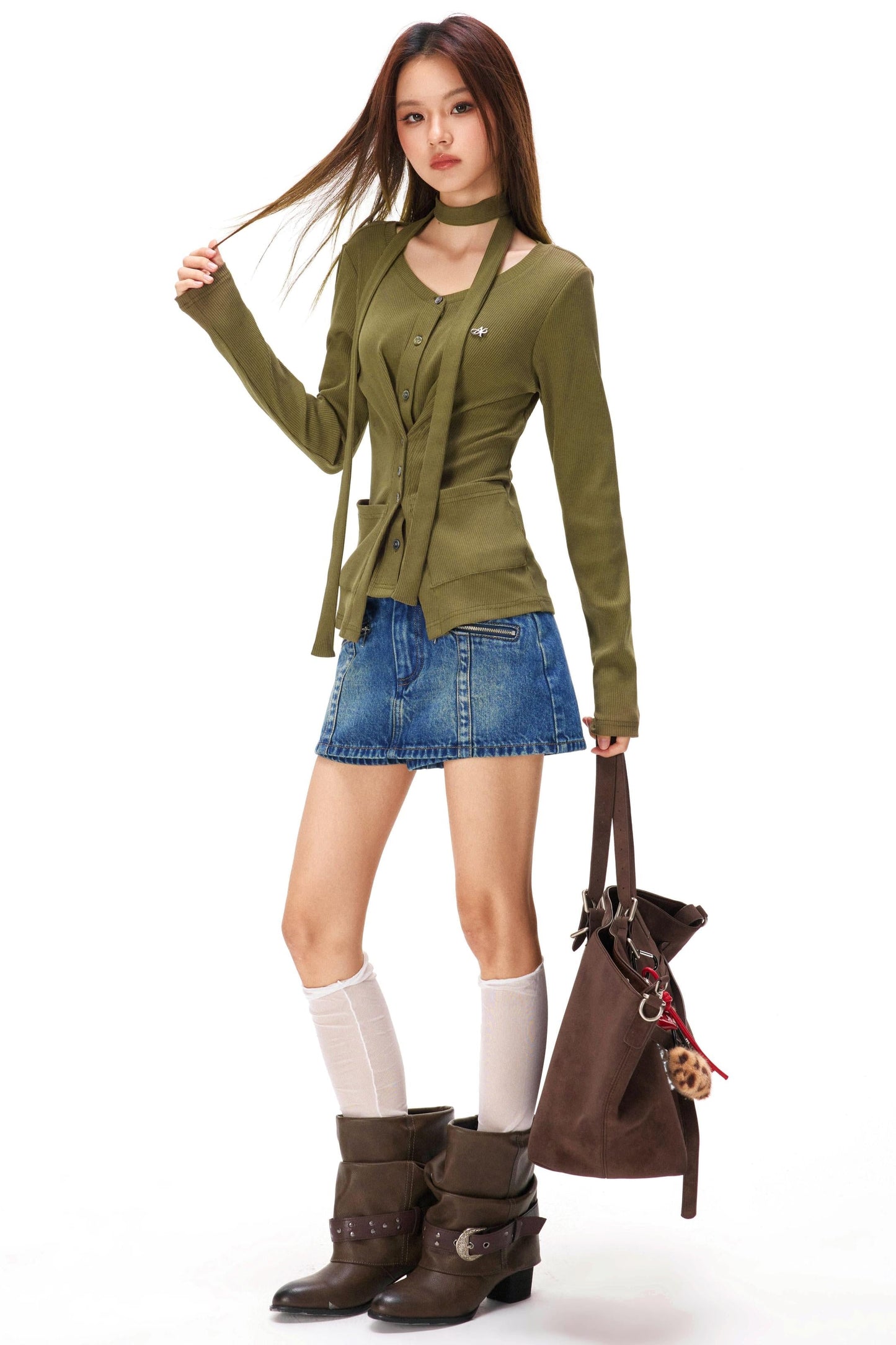 Fine Ribbed Knit Cardigan