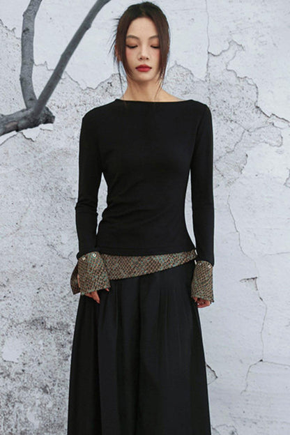 Fish Scale Jacquard Knitted Top