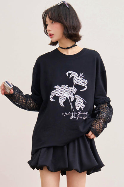 Shadow Weaving Lace Top