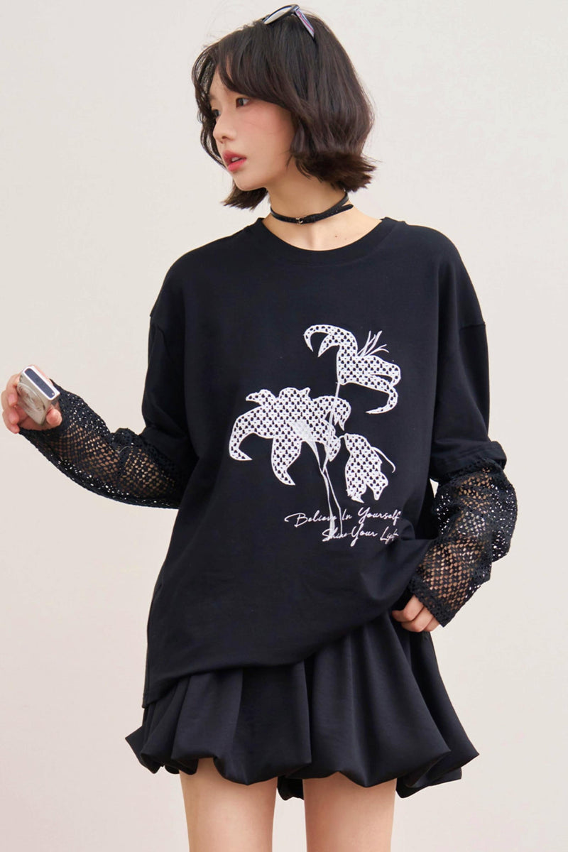 Shadow Weaving Lace Top