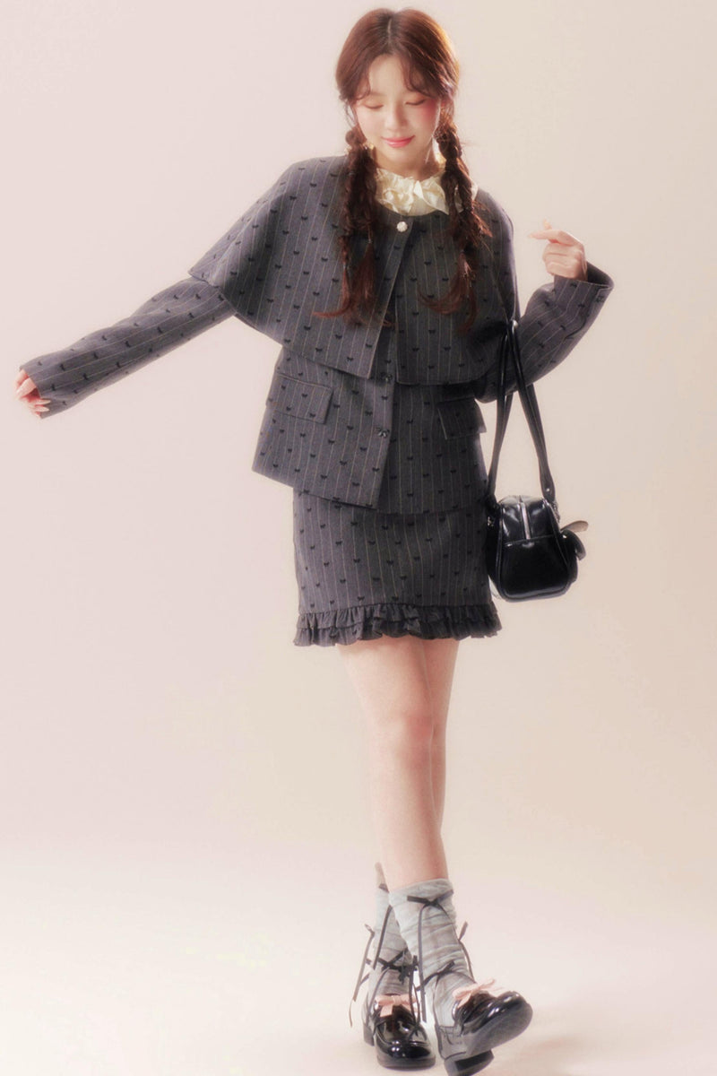 Sweet Retro Jacket + Shawl + Skirt + Knit Tops