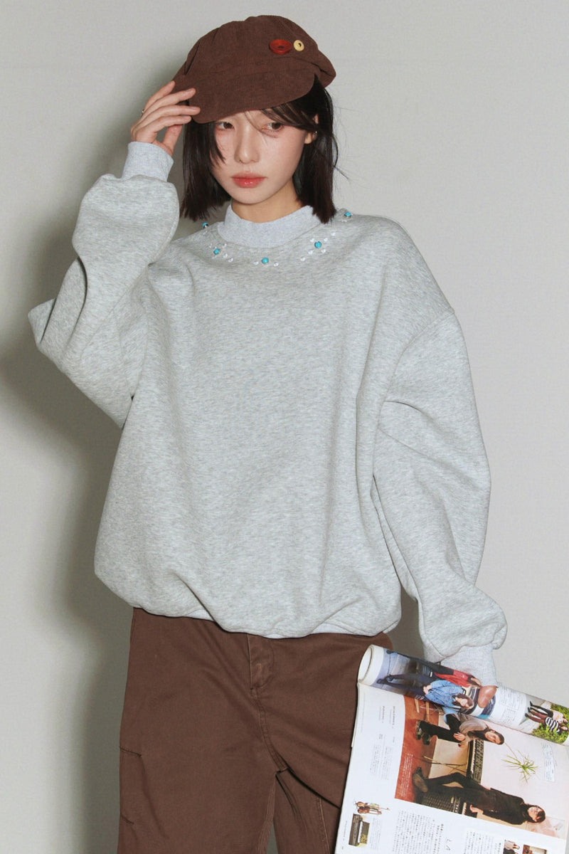 Gemstone Decorated Sweatshirt