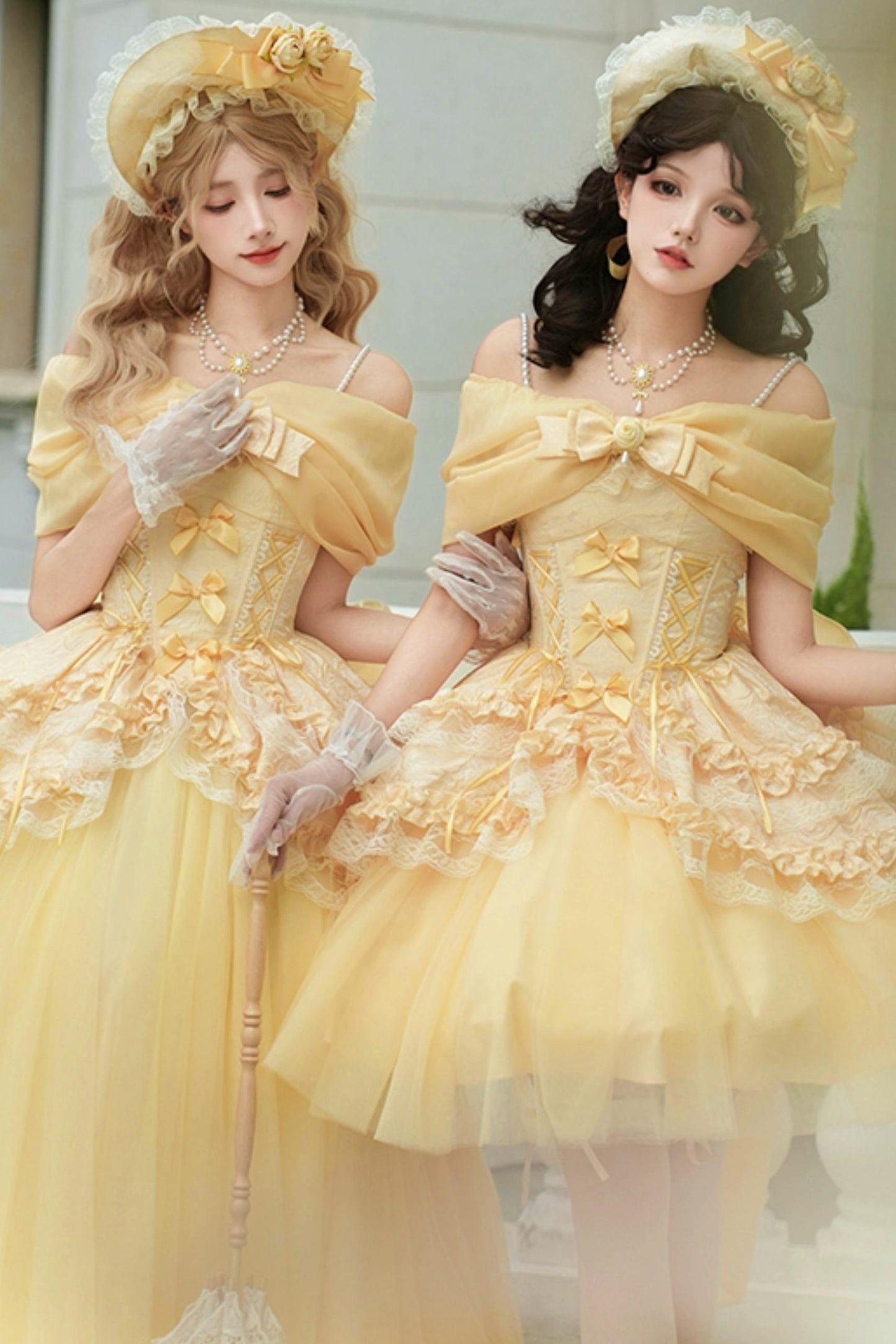 Flower Sweet Mesh Corset Lolita Set